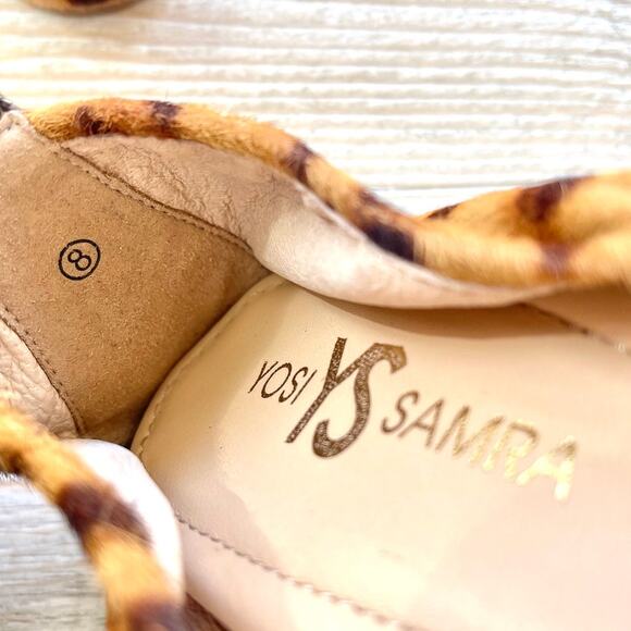 Yosi Samra Heidi Block Heel Cap Toe Calf Hair Pumps | Leopard/Black Siz… - Picture 7 of 8